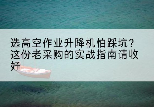 临澧高空作业升降机厂家推荐-选高空作业升降机怕踩坑？这份老采购的实战指南请收好